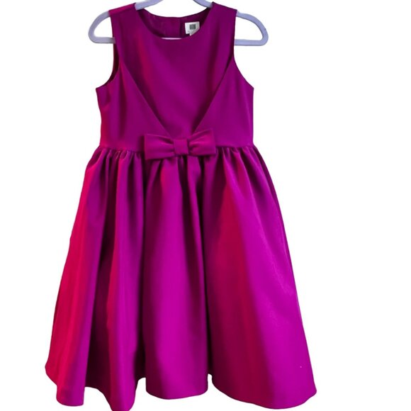 Janie and Jack Magenta Raspberry Pink Special Occasion Bow Dress Girls 6 - Picture 3 of 10